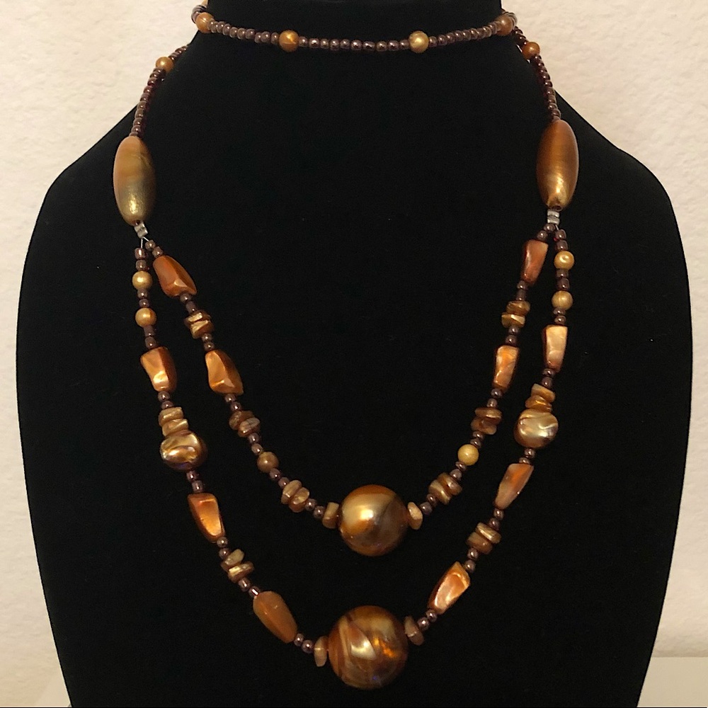 2/$8 🤎 Long Single Strand Beaded Necklace